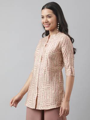 Beige printed modal tunics 3