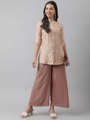 Beige printed modal tunics 5