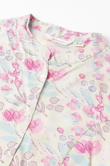 Cream printed viscose rayon tunics
