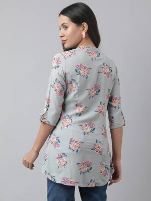 Grey printed viscose rayon tunics 4