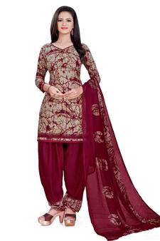 Maroon printed rayon salwar