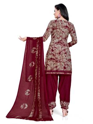 Maroon printed rayon salwar 2