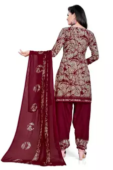 Maroon printed rayon salwar