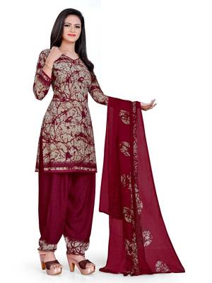 Maroon printed rayon salwar 3