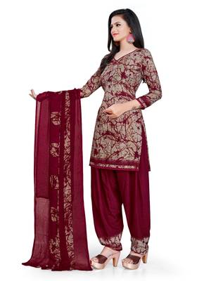 Maroon printed rayon salwar 4