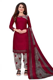 Maroon printed rayon salwar