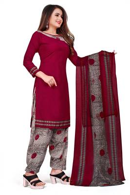 Maroon printed rayon salwar 2