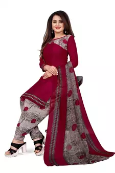 Maroon printed rayon salwar