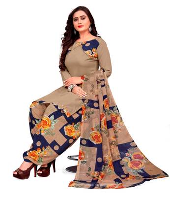 Beige printed rayon salwar 1