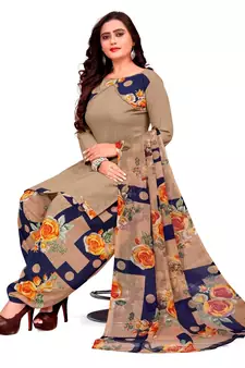 Beige printed rayon salwar