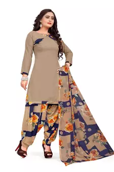Beige printed rayon salwar