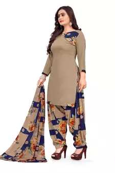Beige printed rayon salwar