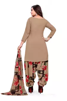 Beige printed rayon salwar