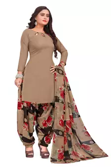 Beige printed rayon salwar