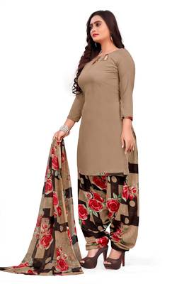Beige printed rayon salwar 4