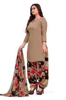 Beige printed rayon salwar