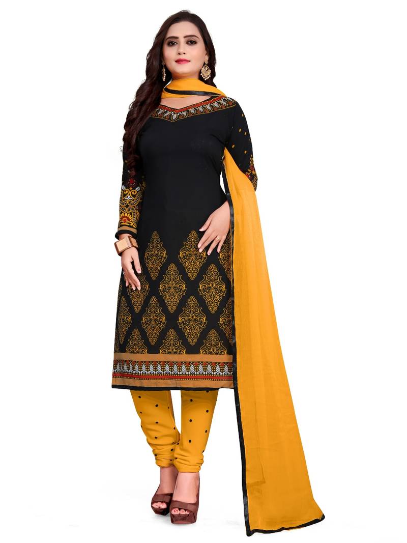 Black printed rayon salwar