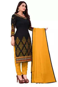 Black printed rayon salwar