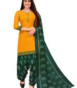 Yellow printed rayon salwar