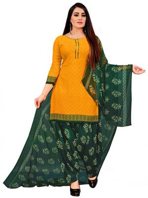 Yellow printed rayon salwar 3