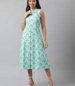 White printed viscose rayon long-dresses