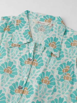 White printed viscose rayon long-dresses 2
