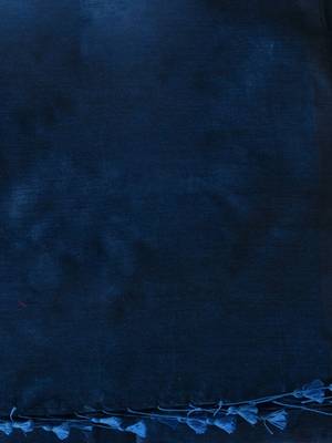 Yale Blue Cotton Handspun Soft Saree With Pompom 5