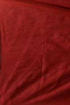 Red Cotton Handspun Soft Saree With Pompom