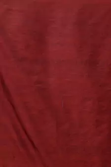 Red And Grey Half N Half Cotton Handspun Soft Saree With Pompom