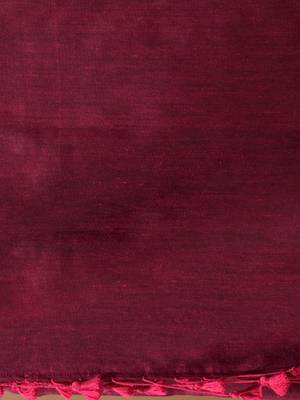 Fuchsia And Teal Half N Half Cotton Handspun Soft Saree With Pompom 5