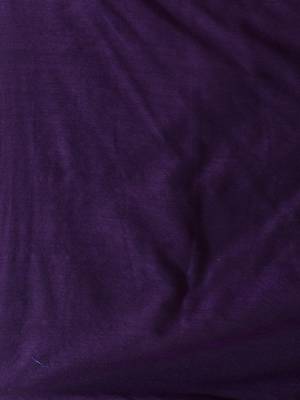 Violet And Navy Blue Half N Half Cotton Handspun Soft Saree With Pompom 5