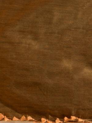 Red Cotton Handspun Soft Saree With Contrast Beige Pallu 5