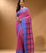 Mulberry Cotton Handspun Soft Saree With Texture Border