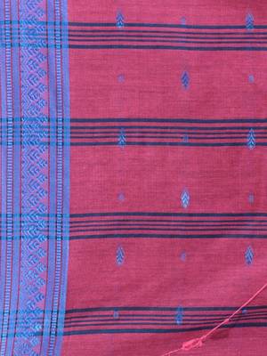 Mulberry Cotton Handspun Soft Saree With Texture Border 5