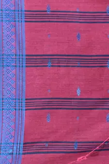 Mulberry Cotton Handspun Soft Saree With Texture Border