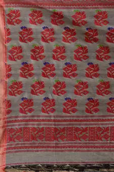 Grey Silk Matka Soft Saree With Nakshi Pallu