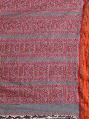 Shark Grey Silk Matka Soft Saree With Nakshi Pallu 5