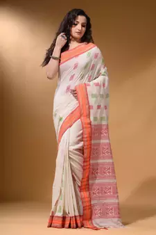 Off White Silk Matka Soft Saree With Nakshi Pallu