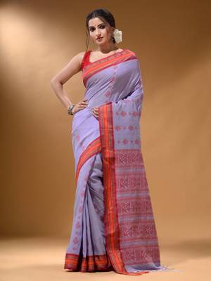 Lavender Silk Matka Soft Saree With Nakshi Pallu 1