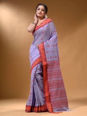 Lavender Silk Matka Soft Saree With Nakshi Pallu 2