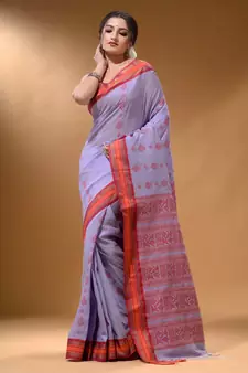 Lavender Silk Matka Soft Saree With Nakshi Pallu