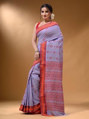 Lavender Silk Matka Soft Saree With Nakshi Pallu 3