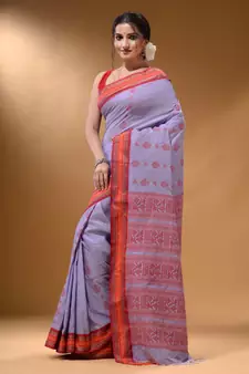 Lavender Silk Matka Soft Saree With Nakshi Pallu