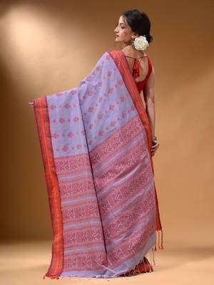 Lavender Silk Matka Soft Saree With Nakshi Pallu 4