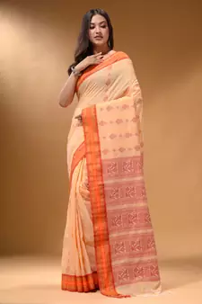 Cream Silk Matka Soft Saree With Nakshi Pallu