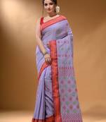 Lavender Silk Matka Soft Saree With Textured Pallu