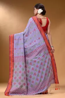 Lavender Silk Matka Soft Saree With Textured Pallu