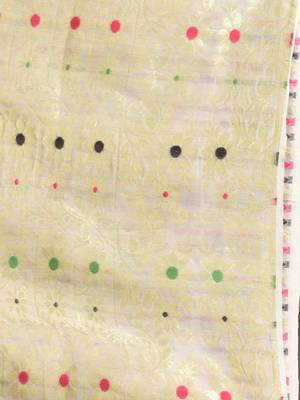 White Cotton Handwoven Jamdani Saree With Woven Buttas And Floral Designs 5