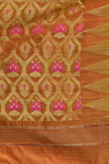 Red Cotton Handwoven Jamdani Saree With Multicolor Designs And Motifs