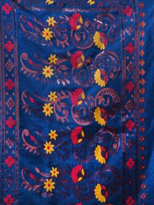 Azure Blue Cotton Handwoven Jamdani Saree With Small Buttas And Nakshi Designs 5